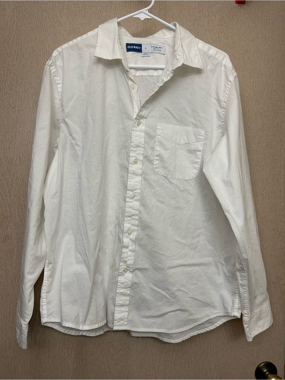 Old Navy - White Cotton Button Down Shirt - Size L